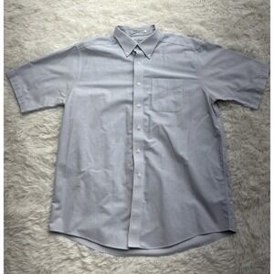 LL Bean Mens Shirt 16.5 Reg White Stripe Traditional Fit Button Down Long Sleeve